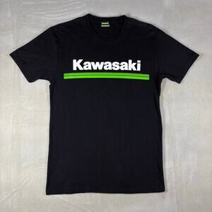 Kawasaki Logo Graphic‎ T Shirt Black Green Motorcycle Racing Adult Small S